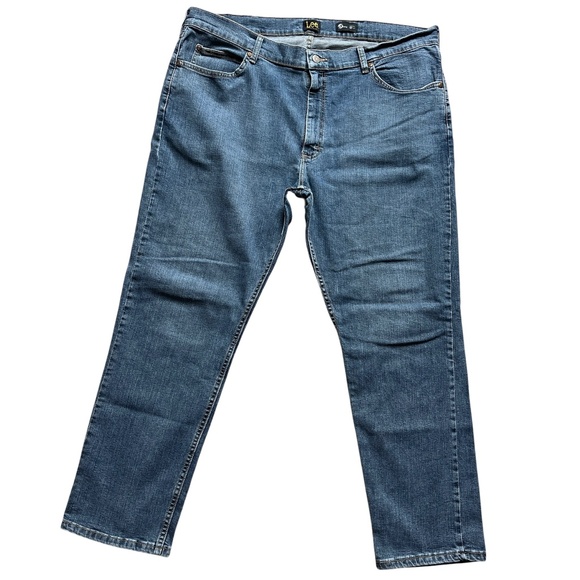Lee Mens S Gene Denim Jeans Regular Fit 42 30 EUC Stretch - Picture 1 of 9